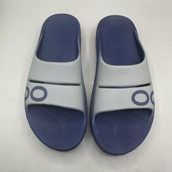OOFOS OOahh Sport Recovery Slides Sandals Shoes Mens Size 7 Blue Gray Comfort main image 5